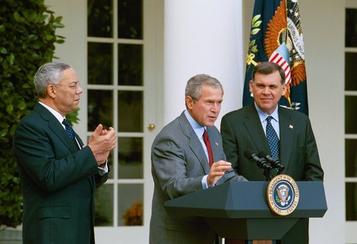 President Bush speaking on Cuba policy