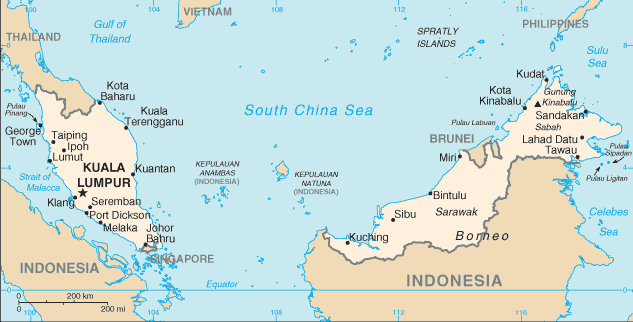 map of malaysia