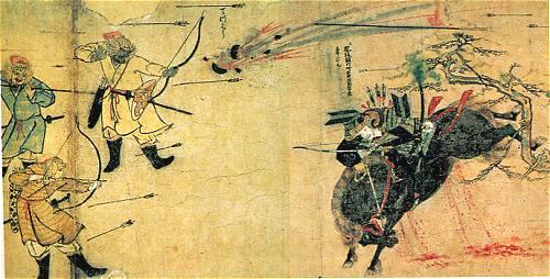 Samurai fighting Mongolian Invaders