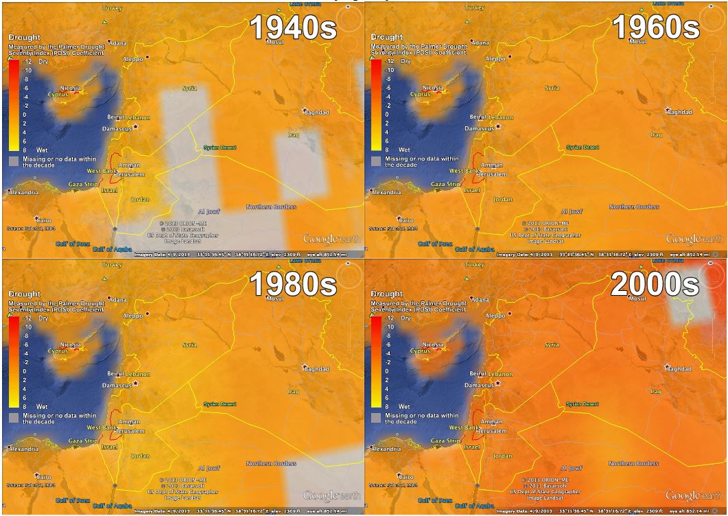 Maps of Drought Severity in Syria