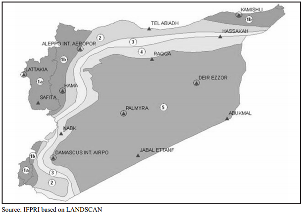 map of agricultural zones in syria