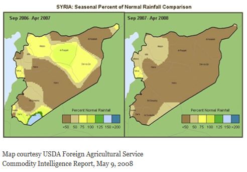 Map of Rainfall in Syria