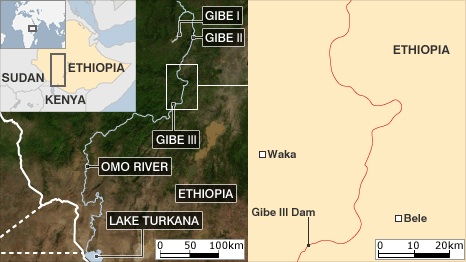 Gibe III Dam in Ethiopia