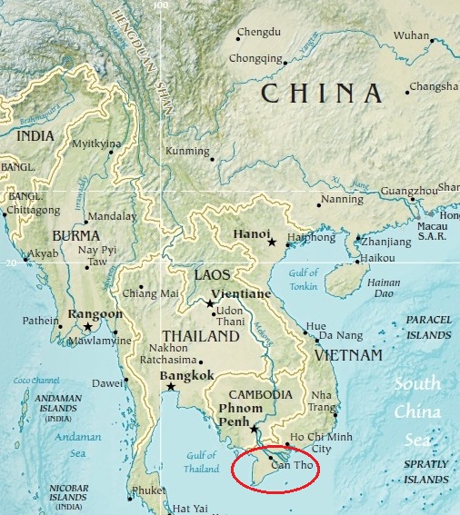 where is the mekong river located on a map