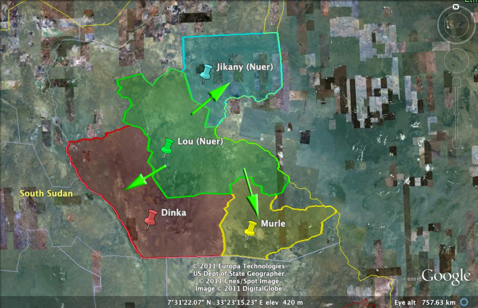 Boundaries of Jonglei's Ethnic Communities