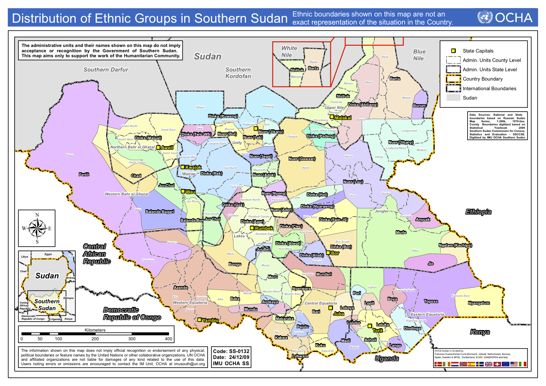 Boundaries of South Sudan's Tribal Groups